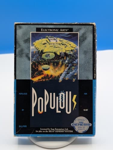 Populous Sega Genesis CiB 1990 Electronic Arts Official Authentic Action Tested