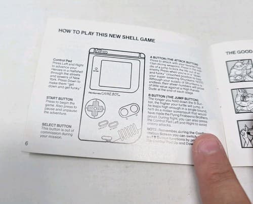Gameboy Teenage Mutant Ninja Turtles Fall Of The Foot Clan Instruction Manual — photo 5