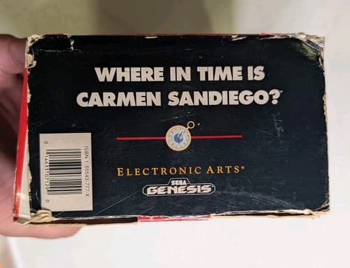 Where in Time is Carmen Sandiego Sega Genesis Big Box Damaged w/Encyclopedia — photo 6