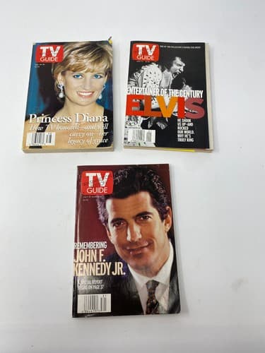 TV Guide lot of 3 Princess Diana John F Kennedy Jr Elvis Entertainer