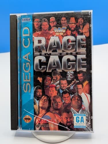 WWF Rage in the Cage (Sega CD, 1993) Complete in Box, Tested & Working
