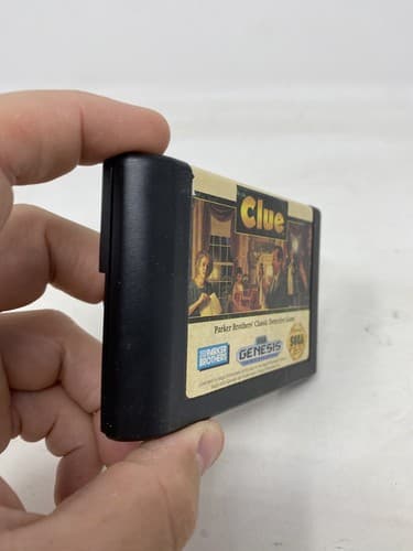 CLUE - Unfolded Box Game & manual - SEGA GENESIS - Tested - Ships Fast — photo 4