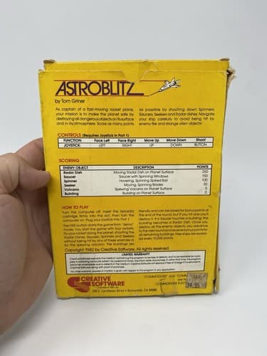 Creative Software Astroblitz for Commodore 64 BOX ONLY NO GAME 1983 — photo 6