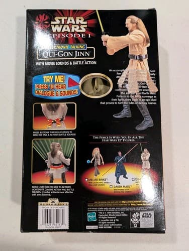 Hasbro Star Wars 1999 Episode 1 QUI-GON JIN Electronic Talking Action Figure NIB — photo 4