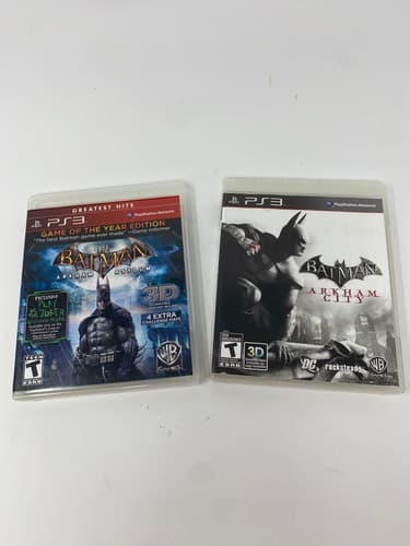 Playstation Batman Lot  Arkham Asylum PS3 - Arkham City PS3 Lot Bundle CIB