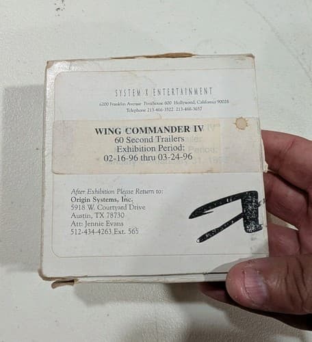 Wing Commander IV 1996 Exhibition Trailer Film Reel Flat Rare