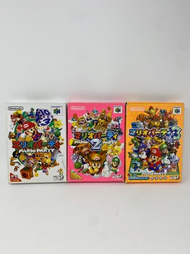 Nintendo 64 Mario Party 1 & 2 & 3 set Japan N64 w/box