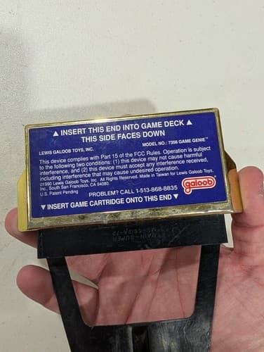 Galoob Gold Game Genie Nintendo NES Game Cartridge Adapter Enhancer Tested/Works — photo 3