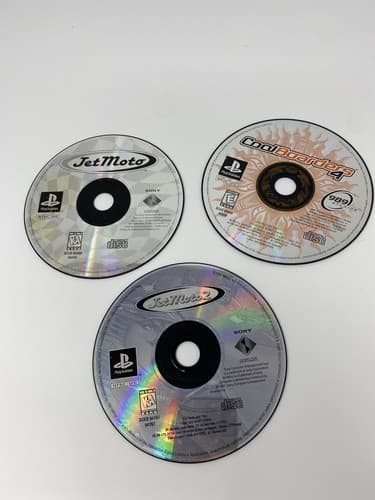 Sony Playstation Jet Moto Lot 1 2 & Cool Boarders 4 PS1 Game Lot Of 3