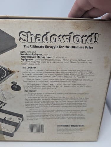Shadowlord Board Game 1983 Parker Brothers Complete Fantasy Strategy Vintage — photo 4