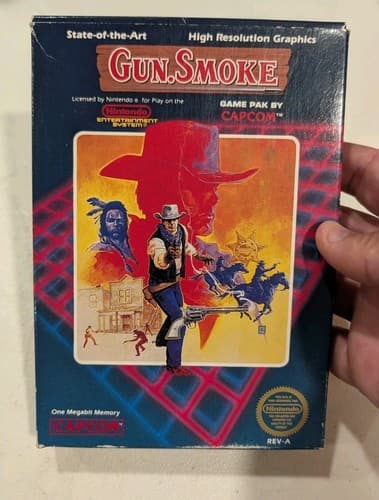 Gun.Smoke Nintendo NES Complete In Box Capcom Authentic Vintage 