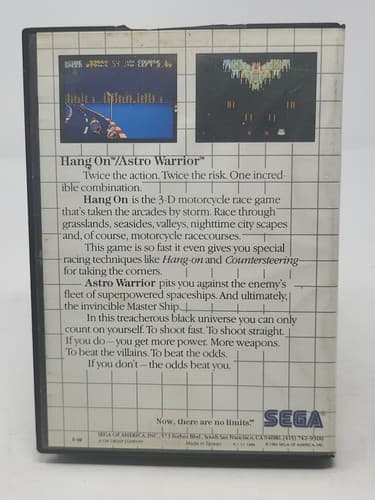 Hang-On & Astro Warrior: The Combo Cartridge (Sega Master, 1986) CIB Complete — photo 2