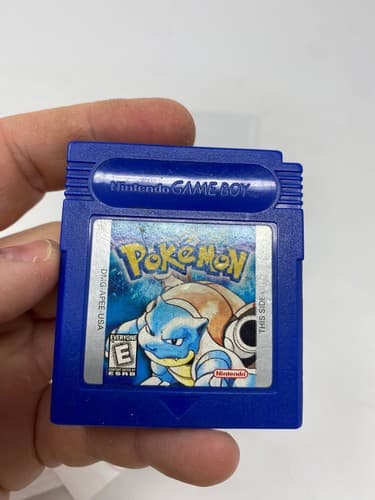 Pokemon Blue Version Nintendo Game Boy Cartridge Only Glitchy Sprites Parts Repa — photo 2