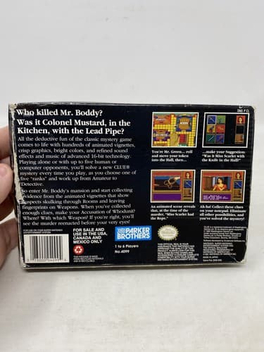 Clue SNES Complete In Box CIB Super Nintendo Game w/ Poster & Inserts Ships Fast — photo 7