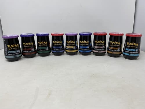 Vintage 1999 Welch's Nintendo Pokemon Unopened Jelly Jar Lot Complete Set of 9