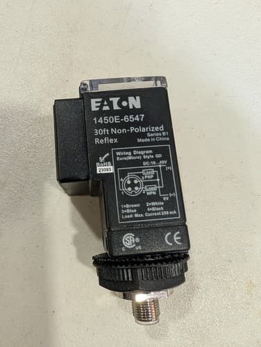 Eaton 1450E-6547 Photoelectric Sensor, 10 FT Diffuse Reflective, 10-40VDC No Box