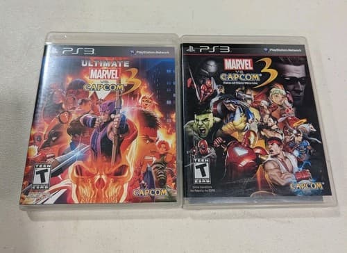 Lot Of 2 Marvel Vs Capcom PS3 Games - Ultimate & Fate Of Two Worlds - Tested