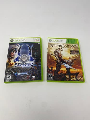 Sacred 2 Fallen Angel & Reckoning Microsoft Xbox 360 Video Game Lot of 2 CIB