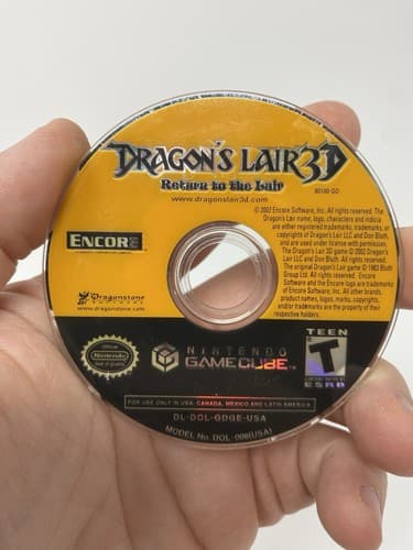 Dragon's Lair 3D: Return To The Lair (Nintendo GameCube, 2002) Disc Only Tested