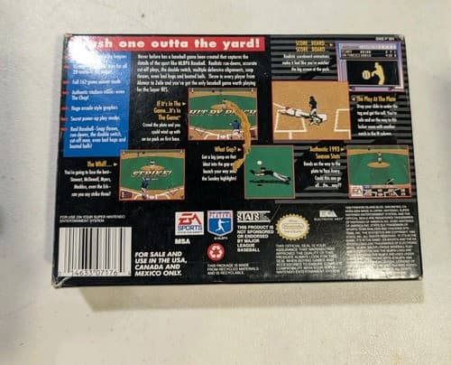 MLBPA Baseball SNES w/ BOTH POSTERS & REG CARD! Tested, No Manual  — photo 2