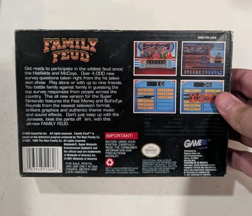 Wheel Of Fortune Deluxe & Family Feud SNES Complete CIB + Extra Box — photo 9