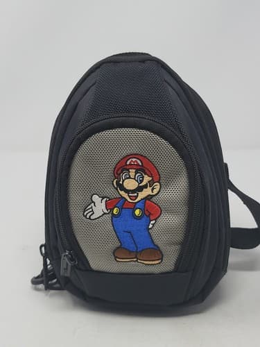 Nintendo DS GBA Carry Case Black  Gray Mini Backpack Mario