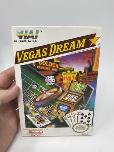 Vegas Dream Nintendo (NES, 1985) With Manual, Dust Sleeve  and Box