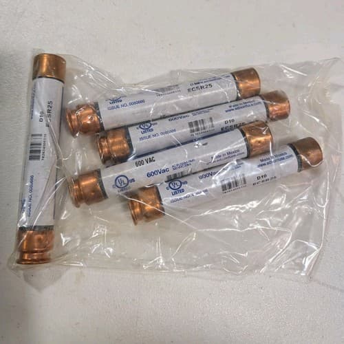 Lot Of 5 Bussmann Edison ECSR 25 Dual-Element，Time Delay Fuse  600Vc, 25 Amp