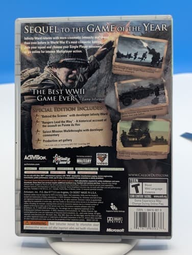 Call of Duty 2: Special Edition (Xbox 360) Platinum CIB with Bonus DVD & TESTED — photo 2