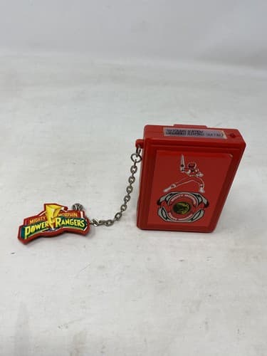 Power Rangers Pager Morpher Calling With Lights RED + Badge 1993 Saban TESTED