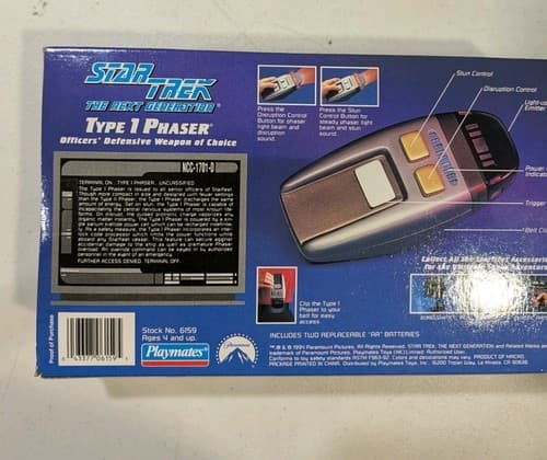 Star Trek The Next Generation Type 1 Phaser Playmates 19914 New Very Low Serial — photo 7