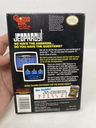 Jeopardy Nintendo NES Complete in Box CIB w/ Reg Card Inserts Ships Fast — photo 6