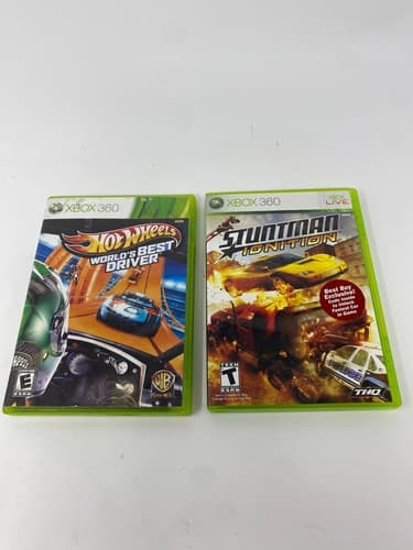 Hot Wheels Worlds Best Driver & Stuntman Bundle (XBOX 360) Video Games Lot 2
