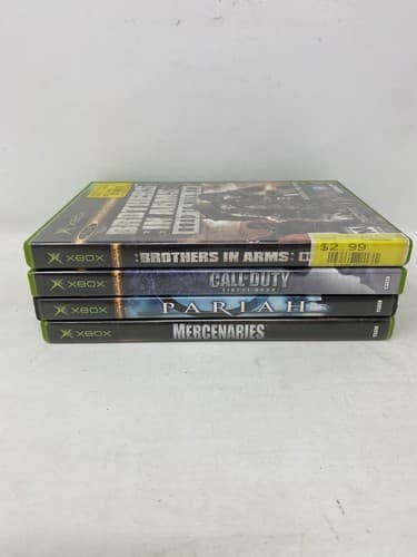 Lot of 4 Microsoft Xbox Games Call Of Duty Brothers In Arms Pariah Mercenaries