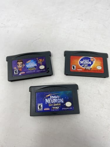 Gameboy Advance GBA Vintage Game Lot 3 Jimmy Neutron Jet Fusion Attack Twinkies