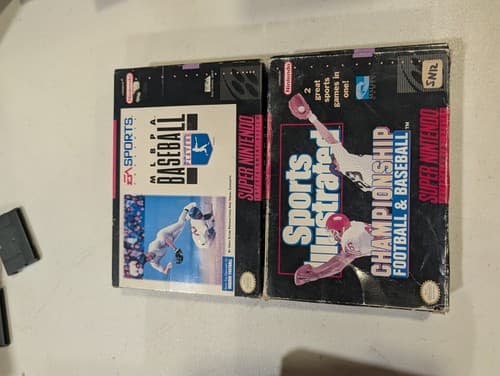 Sports Illustrated Championship Football & Baseball SNES Game And Box — photo 2