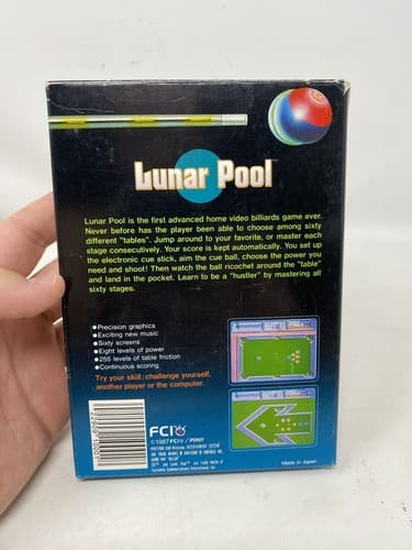 Nintendo NES Video Game Lunar Pool Complete CIB Box Manual Game Poster Inserts — photo 7