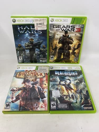 Lot Of 4 Xbox 360 Games Halo Wars Gears Of War 3 Bioshock Infinite Dead Rising