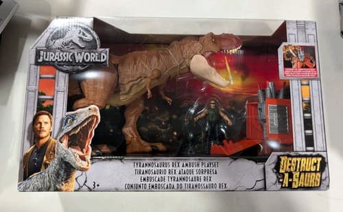 Jurassic World Park Destruct-A-Saurs T-Rex Ambush Figure Toy Playset NIB Rare