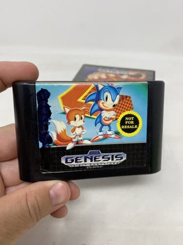 Sonic the Hedgehog 2 (SEGA Genesis, 1992) Not For Resale Box And Cartridge — photo 5