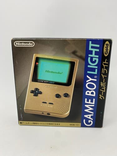 Nintendo Game Boy Light Gold Console MGB-101 Works CIB Complete With Box Manual