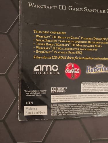 Warcraft III Reign Of Chaos Game Sampler New Sealed PC Mac — photo 3