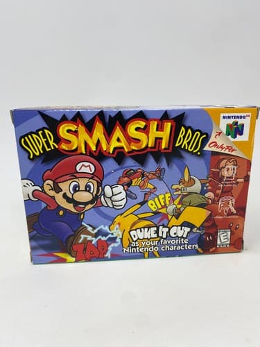 Super Smash Bros. (Nintendo 64, 1999) Box & Game w/ Inserts N64 Nice Box
