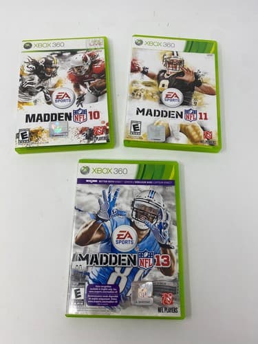 Lot Of 3 Madden NFL 10 11 And 13 Microsoft Xbox 360 Video Games CIB