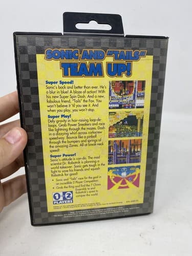 Sonic the Hedgehog 2 (SEGA Genesis, 1992) Not For Resale Box And Cartridge — photo 2