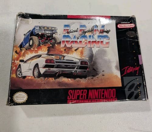 RPM Radical Psycho Machine Racing (Super Nintendo | SNES) Game And Box, Damaged