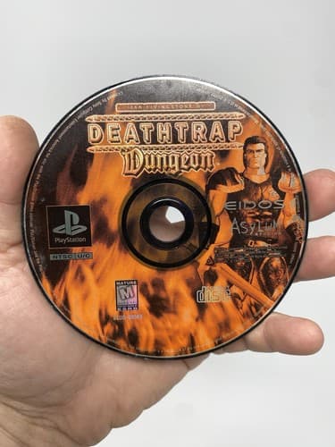 Deathtrap Dungeon (PlayStation 1, PS1, Authentic, Manual, Black Label) DISC ONLY