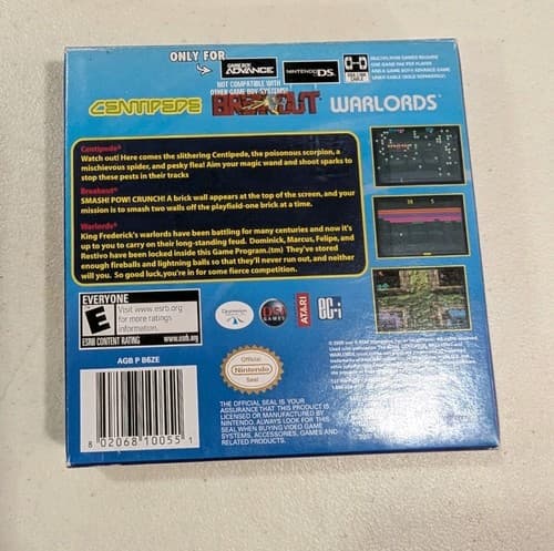 Breakout/Centipede/Warlords (Nintendo GameBoy Advance) Gba TESTED — photo 5