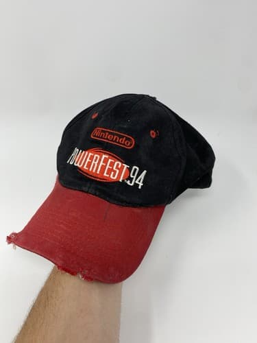 Vintage 1994 Nintendo Powerfest Promo Video Game Snapback Hat Damaged READ