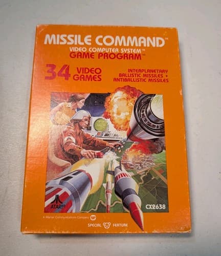 Atari 2600 Missile Command Complete In Box CIB Tested 